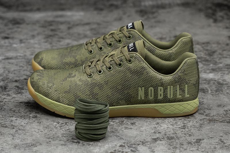 Olive Nobull Moss Camo Women's Trainers | CA Q1869M